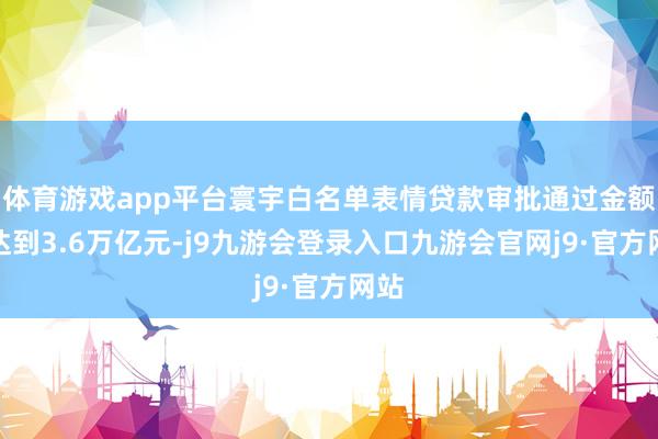 体育游戏app平台寰宇白名单表情贷款审批通过金额已达到3.6万亿元-j9九游会登录入口九游会官网j9·官方网站